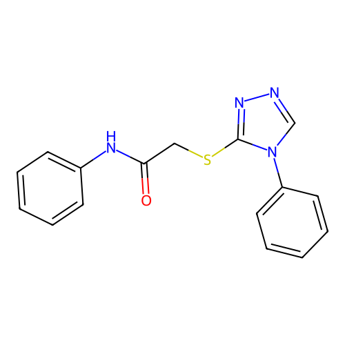 N-phenyl-2-[(4-phenyl-4H-1,2,4-triazol-3-yl)sulfanyl]acetamide structure