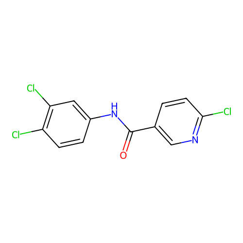 6-chloro-N-(3,4-dichlorophenyl)pyridine-3-carboxamide structure