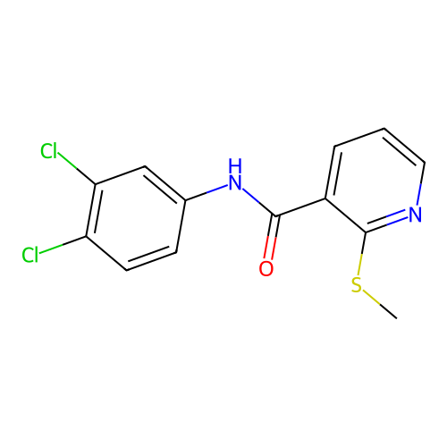 N-(3,4-dichlorophenyl)-2-methylsulfanylpyridine-3-carboxamide structure