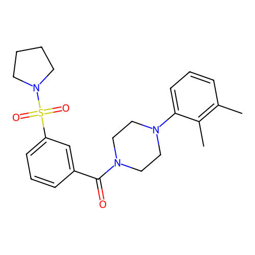 [4-(2,3-dimethylphenyl)piperazin-1-yl]-(3-pyrrolidin-1-ylsulfonylphenyl)methanone structure