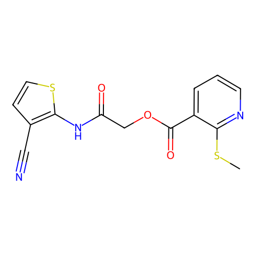 [(3-Cyanothiophen-2-yl)carbamoyl]methyl 2-(methylsulfanyl)pyridine-3-carboxylate structure