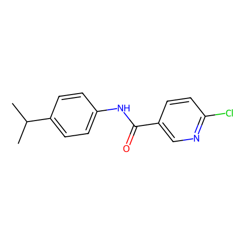 6-chloro-N-(4-propan-2-ylphenyl)pyridine-3-carboxamide structure