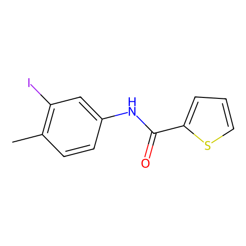 N-(3-iodo-4-methylphenyl)thiophene-2-carboxamide structure