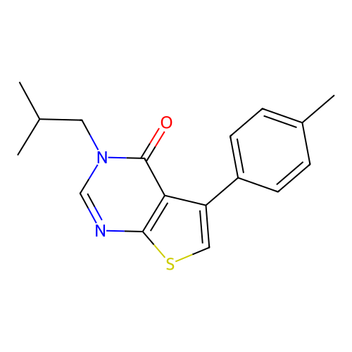 3-isobutyl-5-(4-methylphenyl)thieno[2,3-d]pyrimidin-4(3H)-one structure