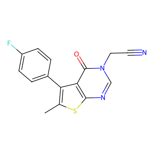 2-[5-(4-Fluorophenyl)-6-methyl-4-oxothieno[2,3-d]pyrimidin-3-yl]acetonitrile structure