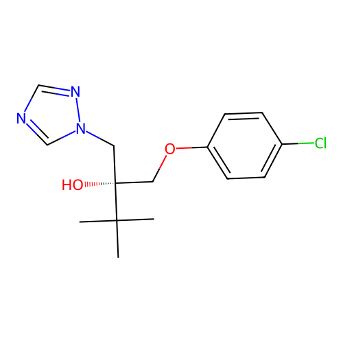 (2R)-1-(4-chlorophenoxy)-3,3-dimethyl-2-(1,2,4-triazol-1-ylmethyl)butan-2-ol structure