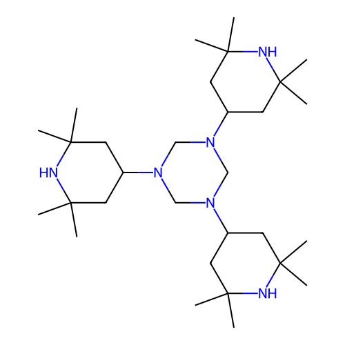 1,3,5-Tris(2,2,6,6-tetramethylpiperidin-4-yl)-1,3,5-triazinane structure