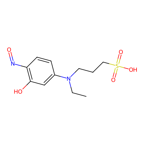 1-Propanesulfonic acid, 3-[ethyl(3-hydroxy-4-nitrosophenyl)amino]- structure
