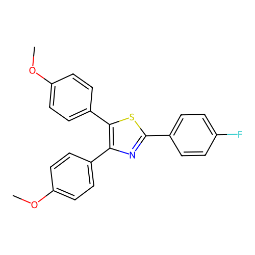 2-(p-Fluorophenyl)-4,5-bis(p-methoxyphenyl)thiazole structure