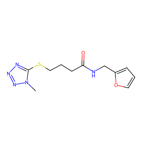 Butanamide, N-(2-furanylmethyl)-4-((1-methyl-1H-tetrazol-5-yl)thio)- structure