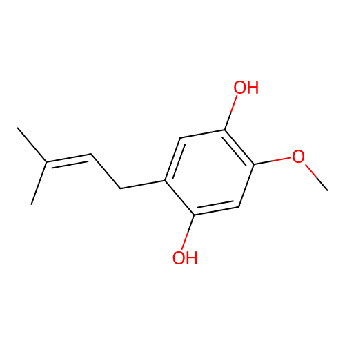 2-Methoxy-5-(3-methylbut-2-enyl)benzene-1,4-diol structure
