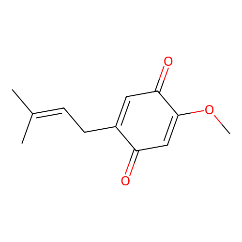 2-Methoxy-5-(3-methylbut-2-EN-1-YL)cyclohexa-2,5-diene-1,4-dione structure
