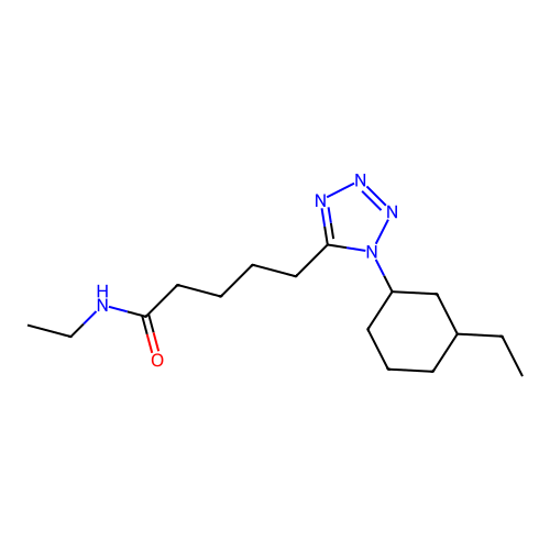 1H-Tetrazole-5-pentanamide, 1-cyclohexyl-N,N-diethyl- structure