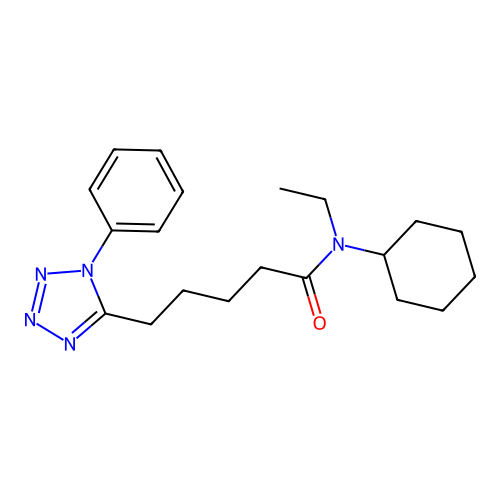 1H-Tetrazole-5-pentanamide, N-cyclohexyl-N-ethyl-1-phenyl- structure