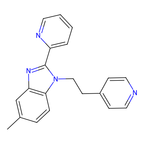 5-Methyl-2-pyridin-2-yl-1-(2-pyridin-4-ylethyl)benzimidazole structure