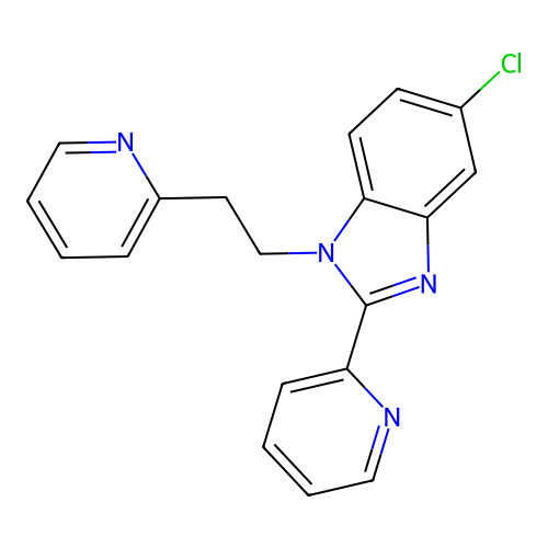 5-Chloro-2-pyridin-2-yl-1-(2-pyridin-2-ylethyl)benzimidazole structure