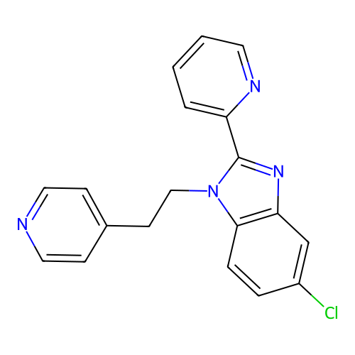 5-Chloro-2-pyridin-2-yl-1-(2-pyridin-4-ylethyl)benzimidazole structure