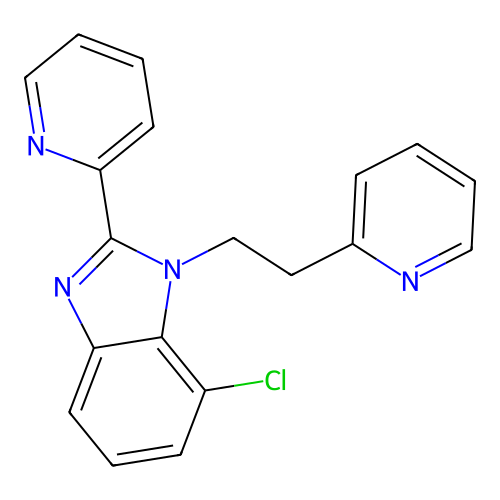 7-Chloro-2-pyridin-2-yl-1-(2-pyridin-2-ylethyl)benzimidazole structure
