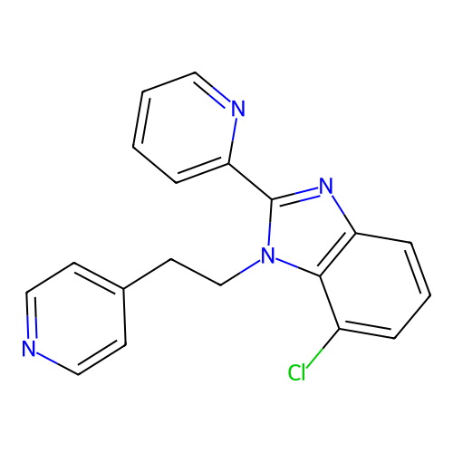 7-Chloro-2-pyridin-2-yl-1-(2-pyridin-4-ylethyl)benzimidazole structure