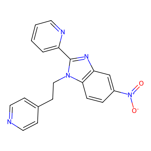 5-nitro-2-(pyridin-2-yl)-1-(2-(pyridin-4-yl) ethyl)-1H-benzo[d]imidazole structure