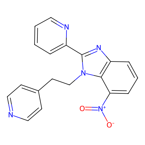 7-Nitro-2-pyridin-2-yl-1-(2-pyridin-4-ylethyl)benzimidazole structure