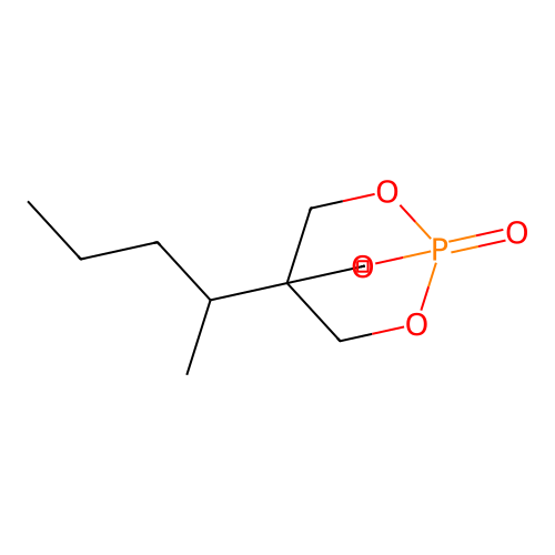 2,6,7-Trioxa-1-phosphabicyclo(2.2.2)octane, 4-(1-methylbutyl)-, 1-oxide structure