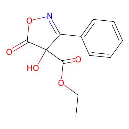 Ethyl 4-hydroxy-5-oxo-3-phenyl-1,2-oxazole-4-carboxylate structure