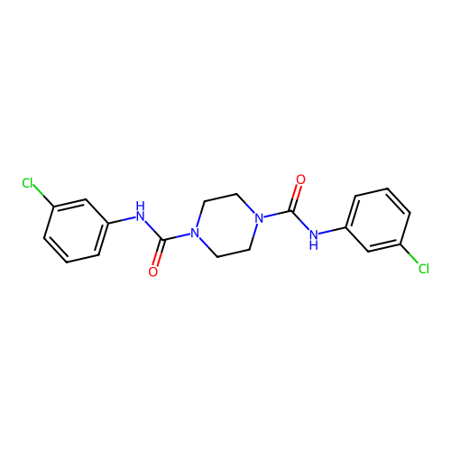 1-N,4-N-bis(3-chlorophenyl)piperazine-1,4-dicarboxamide structure