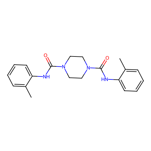 1-N,4-N-bis(2-methylphenyl)piperazine-1,4-dicarboxamide structure