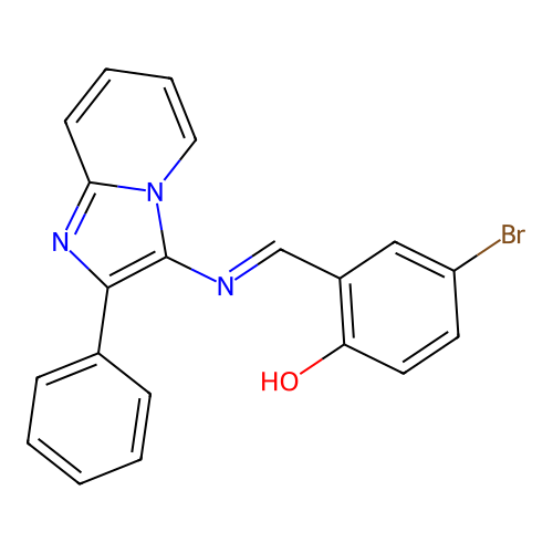 Phenol, 4-bromo-2-[[(2-phenylimidazo[1,2-a]pyridin-3-yl)imino]methyl]- structure