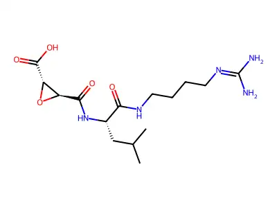 trans-Epoxysuccinyl-L-leucylamido-(4-guanidino)butane structure