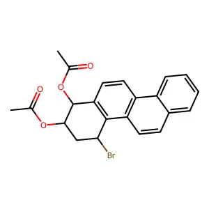 (1-Acetyloxy-4-bromo-1,2,3,4-tetrahydrochrysen-2-yl) acetate structure
