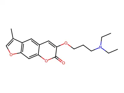 7H-Furo(3,2-g)(1)benzopyran-7-one, 6-(3-(diethylamino)propoxy)-3-methyl- structure