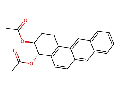 Benz(a)anthracene-3,4-diol, 1,2,3,4-tetrahydro-, diacetate, trans- structure