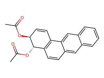 3,4-Dihydrobenz(a)anthracene-3,4-diol diacetate, trans- structure