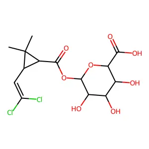 beta-D-Glucopyranuronic acid, 1-(3-(2,2-dichloroethenyl)-2,2-dimethylcyclopropanecarboxylate), (1R-cis)- structure