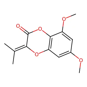 1,4-Benzodioxin-2(3H)-one, 6,8-dimethoxy-3-(1-methylethylidene)- structure