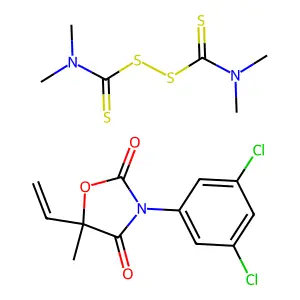 Thioperoxydicarbonic diamide (((H2N)C(S))2S2), tetramethyl-, mixt. with 3-(3,5-dichlorophenyl)-5-ethenyl-5-methyl-2,4-oxazolidinedione structure