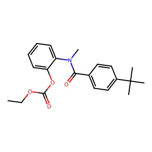 Carbonic acid, 2-((4-(1,1-dimethylethyl)benzoyl)methylamino)phenyl ethyl ester structure