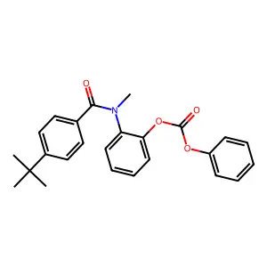 Carbonic acid, 2-((4-(1,1-dimethylethyl)benzoyl)methylamino)phenyl phenyl ester structure