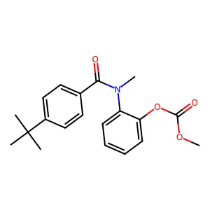Carbonic acid, 2-((4-(1,1-dimethylethyl)benzoyl)methylamino)phenyl methyl ester structure