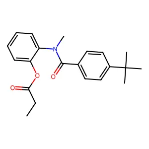 Benzamide, 4-(1,1-dimethylethyl)-N-methyl-N-(2-(1-oxopropoxy)phenyl)- structure