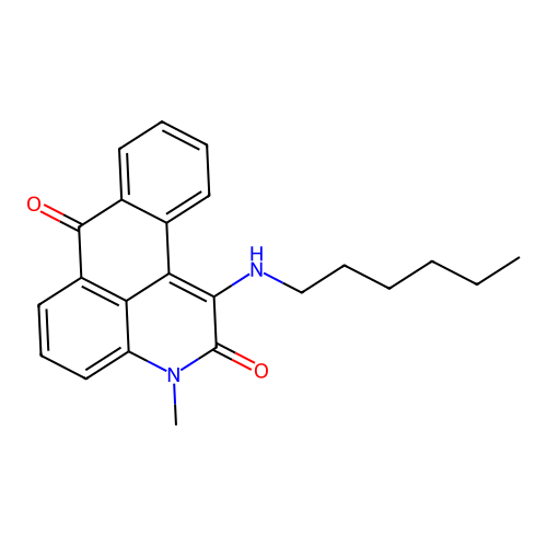 1-(hexylamino)-3-methyl-2H-naphtho[1,2,3-de]quinoline-2,7(3H)-dione structure