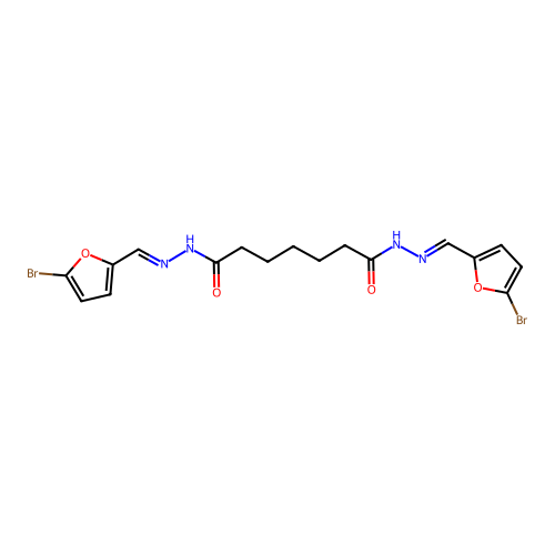N'~1~,N'~7~-bis[(E)-(5-bromofuran-2-yl)methylidene]heptanedihydrazide structure