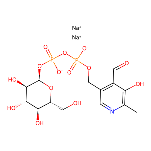 Pyridoxal(5')diphospho(1)-glucose structure