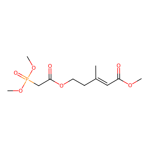 2-Pentenoic acid, 5-(((dimethoxyphosphinyl)acetyl)oxy)-3-methyl-, methyl ester, (E)- structure