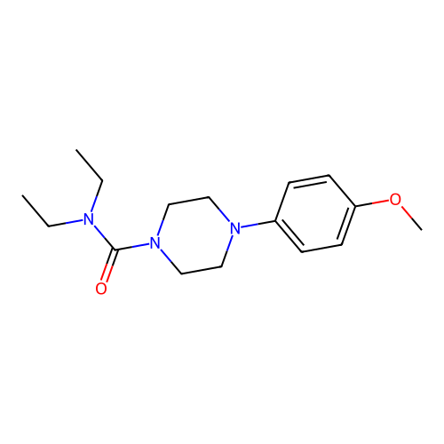 N,N-diethyl-4-(4-methoxyphenyl)piperazine-1-carboxamide structure