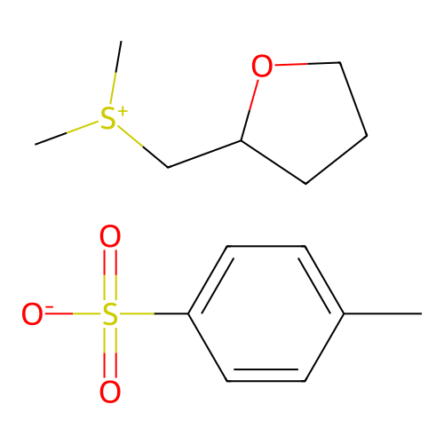 Sulfonium, dimethyl((tetrahydro-2-furanyl)methyl)-, salt with 4- methylbenzenesulfonic acid (1:1) structure