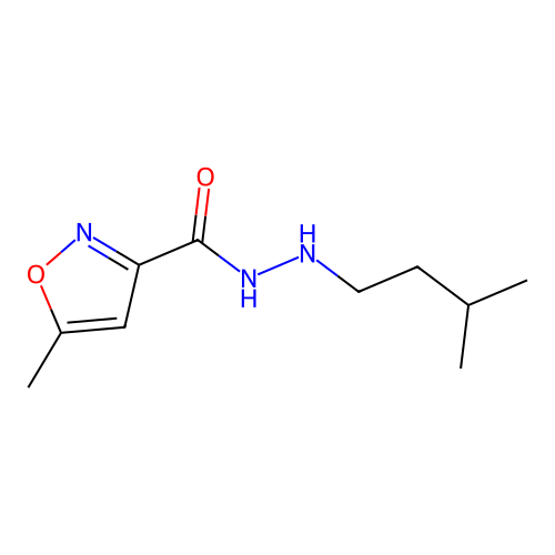 N'-Isopentyl-5-methylisoxazole-3-carbohydrazide structure