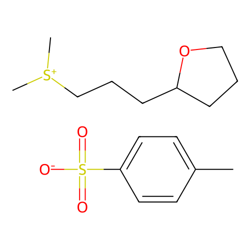 Dimethyl-[3-(oxolan-2-yl)propyl]sulfanium; 4-methylbenzenesulfonate structure